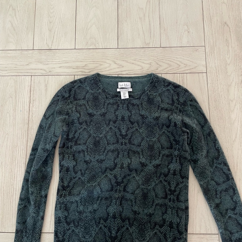Green Snake Print Sweater